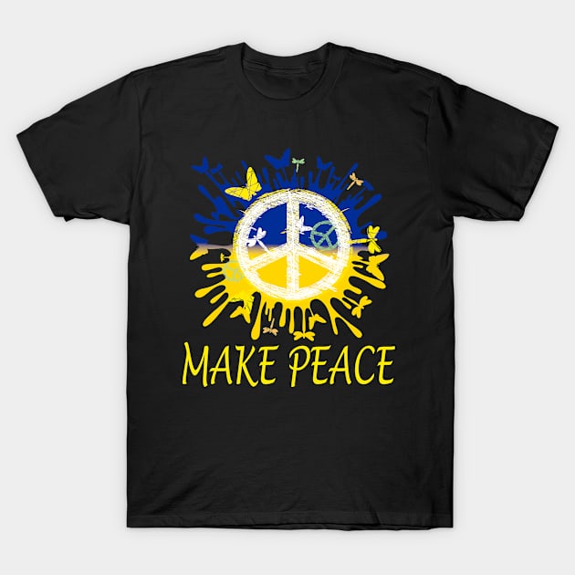 Support Ukraine Stand With Ukraine Ukrainian Flag T-Shirt by DODG99